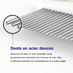DTOPBUYAGE - Peigne pour chien et chat - dents en acier inoxydable