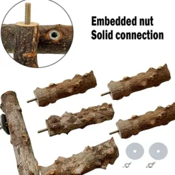 DTOPBUYAGE - Perchoir bois naturel etagé oiseaux