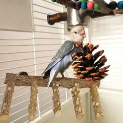 DTOPBUYAGE - Perchoir bois naturel etagé oiseaux