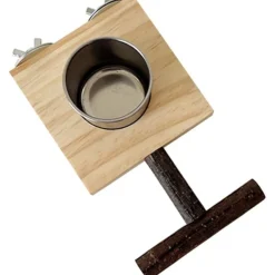 DTOPBUYAGE - Perchoir mangeoire bois pour oiseaux