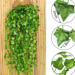 DTOPBUYAGE - Rameaux de lierre artificiels et feuilles fausses pour décoration suspendue dtopbuyage