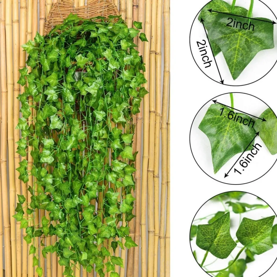 DTOPBUYAGE - Rameaux de lierre artificiels et feuilles fausses pour décoration suspendue dtopbuyage
