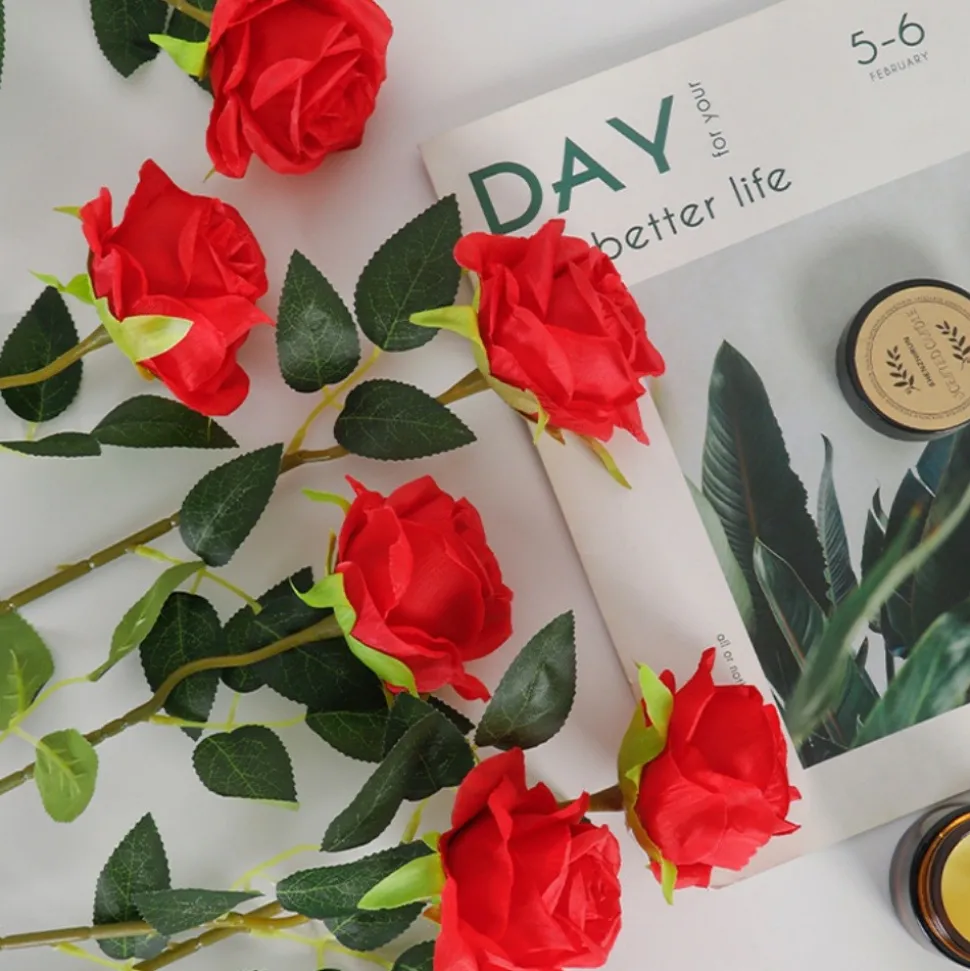 DTOPBUYAGE - Rose artificielle en velours pour décoration 10pcs dtopbuyage