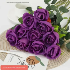 DTOPBUYAGE - Rose artificielle en velours pour décoration 2pcs dtopbuyage