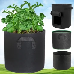 DTOPBUYAGE - Sacs de plantation noirs en non-tissé 5 gallons 5 pièces dtopbuyage