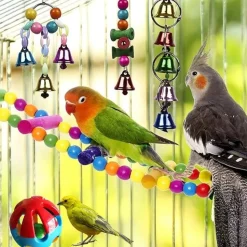 DTOPBUYAGE - Set de 15 jouets pour oiseaux avec cloches