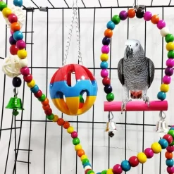 DTOPBUYAGE - Set de 15 jouets pour oiseaux avec cloches