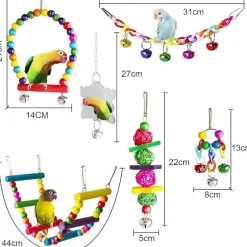 DTOPBUYAGE - Set de 7 jouets pour oiseaux avec cloches