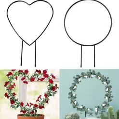 DTOPBUYAGE - Supports de treillis en fer en forme de cœur pour plantes grimpantes dtopbuyage