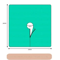 DTOPBUYAGE - Tapis pour collecter les feuilles tombées en jardinage 200 x 200 cm, ouverture 30 cm dtopbuyage