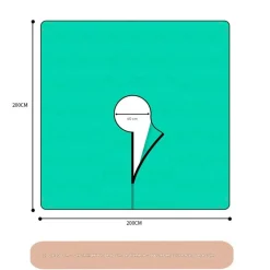 DTOPBUYAGE - Tapis pour collecter les feuilles tombées en jardinage 200 x 200 cm, ouverture 60 cm dtopbuyage