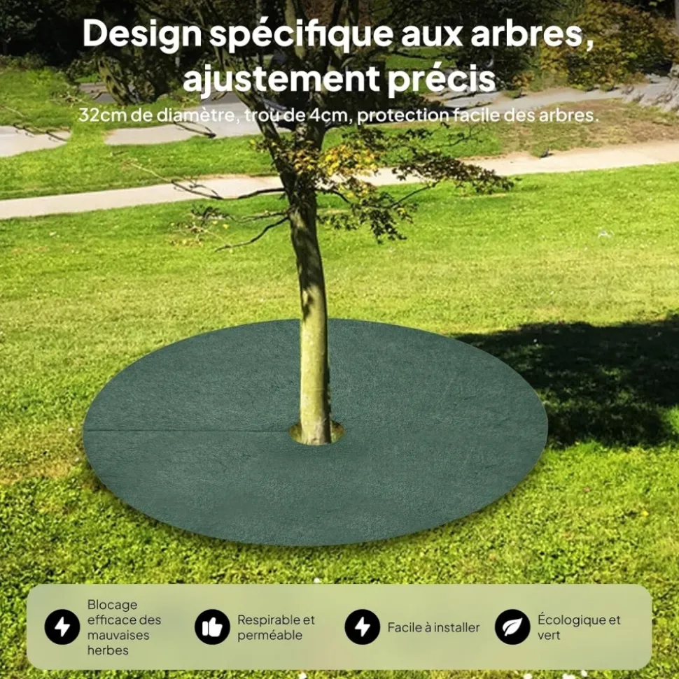 DTOPBUYAGE - Tissu de jardinage non - tissé diamètre 82cm lot de 5 dtopbuyage