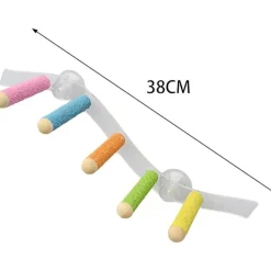 DTOPBUYAGE - Ventouse perche en bois pour perroquet cage jouet