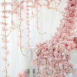 DTOPBUYAGE - Vigne de fleurs de cerisier artificielles pour décor intérieur et masquer les tuyaux rosé dtopbuyage