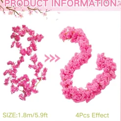 DTOPBUYAGE - Vigne de fleurs de cerisier artificielles pour décor intérieur et masquer les tuyaux dtopbuyage