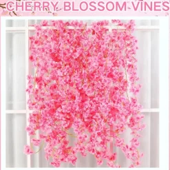 DTOPBUYAGE - Vigne de fleurs de cerisier artificielles pour décor intérieur et masquer les tuyaux dtopbuyage