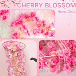 DTOPBUYAGE - Vigne de fleurs de cerisier artificielles pour décor intérieur et masquer les tuyaux dtopbuyage