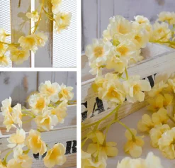 DTOPBUYAGE - Vigne de fleurs de cerisier artificielles pour décor intérieur et masquer les tuyaux champagne dtopbuyage