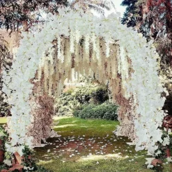 DTOPBUYAGE - Vigne de fleurs de cerisier artificielles pour décor intérieur et masquer les tuyaux blanc dtopbuyage