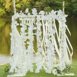 DTOPBUYAGE - Vigne de fleurs de cerisier artificielles pour décor intérieur et masquer les tuyaux blanc dtopbuyage