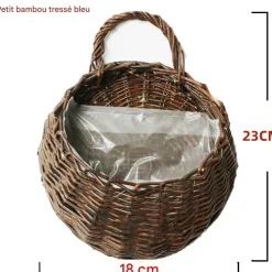 DTOPBUYAGE - Vinée de roses artificielles avec panier de bambou pour décoration rouge rosé dtopbuyage