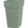 EDA - Pot de fleur haut carré - 39 x 39 x 65 cm - 62 l - vert laurier