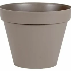 EDA - Pot de fleur rond toscane ø 40 x hauteur 32 cm - 23 l - taupe