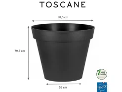 EDA - Pot de fleur rond toscane ø 100 x h.79 cm - anthracite