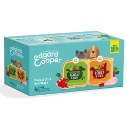 EDGARD&COOPER - Multipack pâtées pour chien, agneau/bœuf/poulet/dinde - 4x300g