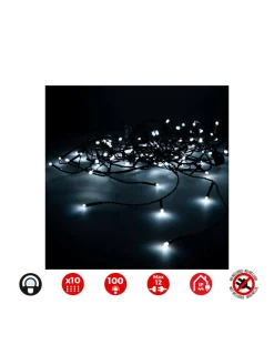 EDM - Rideau lumineux easy-connect 2x1m 10 bandes 100 leds blanc froid 30v (usage int. Ext.) edm total 1,8w
