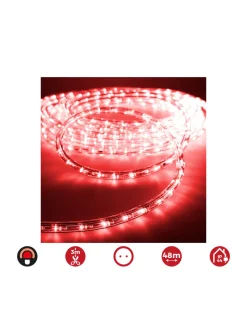 EDM - Tube flexiled led 2 voies multifonction 48m.36 leds/m rouge ip44 ( usage int. Ext.) edm