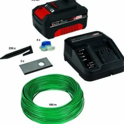 EINHELL - Kit d'installation 800 m² pour robot tondeuse - batterie, lames de rechange