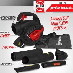 ELEM GARDEN TECHNIC - Aspirateur souffleur broyeur thermique 25.4cc - elem garden