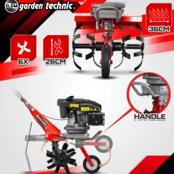 ELEM GARDEN TECHNIC - Motobineuse thermique 139cc - 4 fraises - largeur de travail 36cm - elem garden