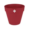 ELHO - Pot Loft rond à roulettes, coloris rouge théâtre - D.38,5xH.35,3cm