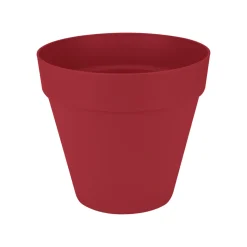 ELHO - Pot Loft rond à réserve d'eau, coloris rouge théâtre - D.19,3xH.17,5cm