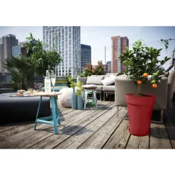 ELHO - Pot Loft rond haut, coloris rouge théâtre - D.42xH.56cm