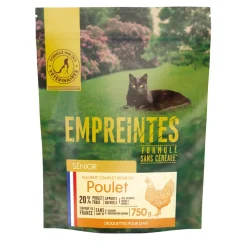 EMPREINTES - Croquettes au poulet pour chat senior, sans céréales - 750g