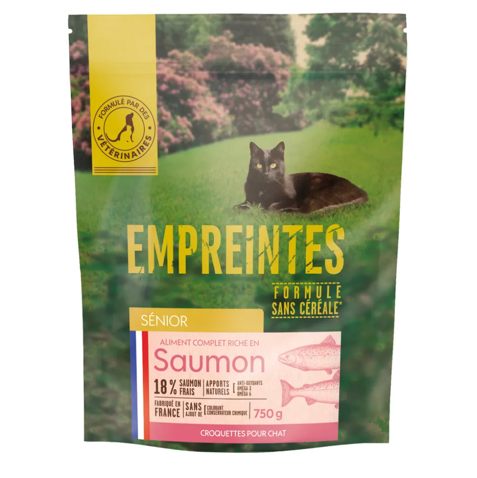 EMPREINTES - Croquettes au saumon pour chat senior, sans céréales - 750g