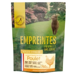 EMPREINTES - Croquettes au poulet pour chat adulte stérilisé, sans céréales - 750g