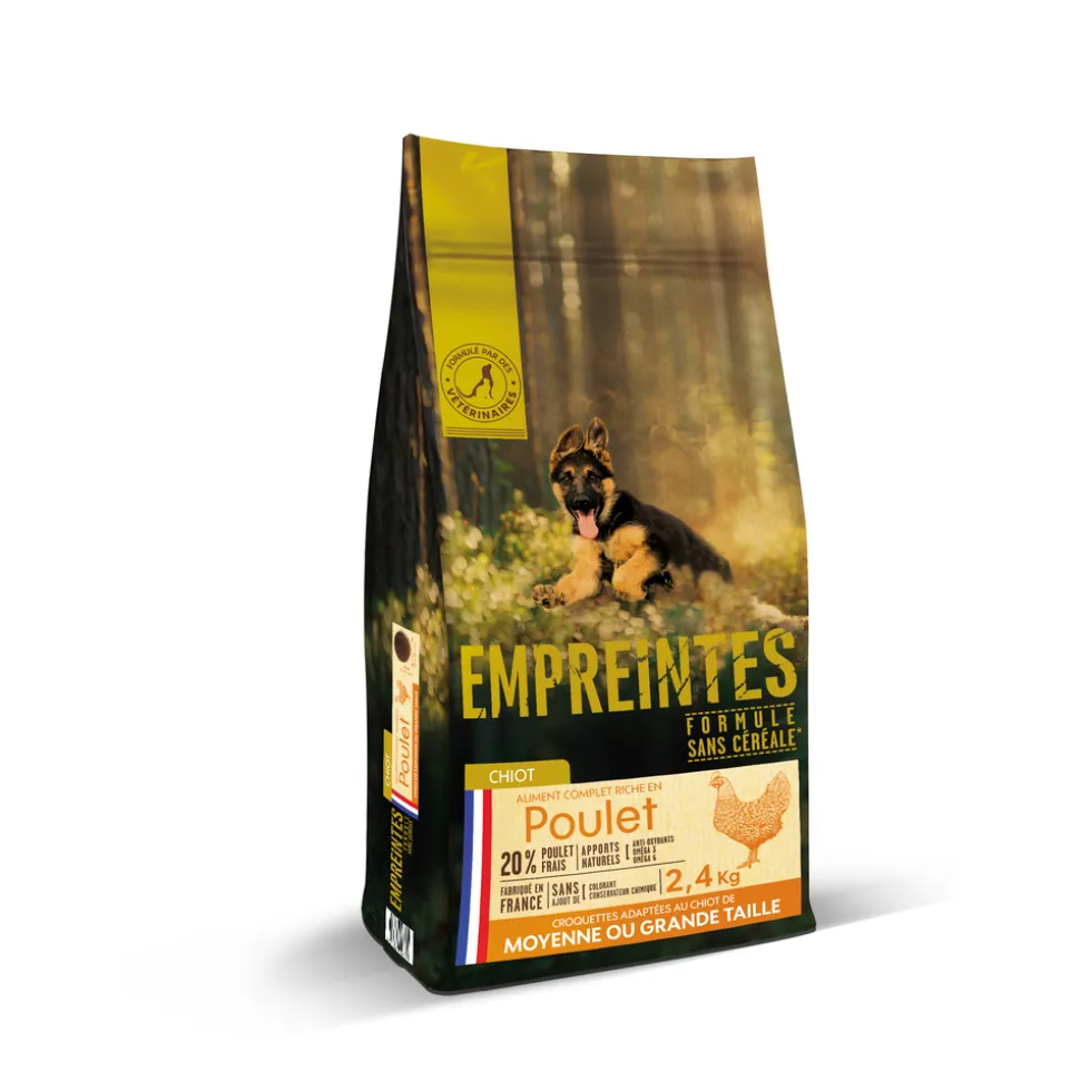 EMPREINTES - Croquettes poulet sans céréales, moyen/grand chiot - 2,4kg