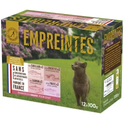 EMPREINTES - Emincés en sauce (cabillaud, crevette, saumon, truite) - Chat 12x100g