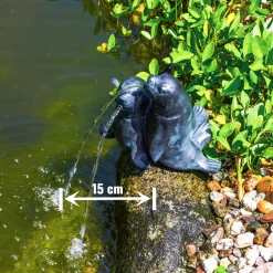 ESOTEC - Esotec gargouille couple de chiens de mer avec pompe de bassin solaire 5 watts jeu d'eau 101656