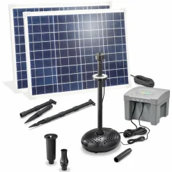ESOTEC - Kit pompe de bassin solaire esotec 100/4000 led avec accumulateur life 12,8v/24ah 101941