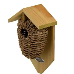 ESSCHERT DESIGN - Nichoir en jonc de mer, ø du trou 35mm. Pour oiseaux troglodyte.