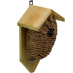ESSCHERT DESIGN - Nichoir en jonc de mer, ø du trou 35mm. Pour oiseaux troglodyte.