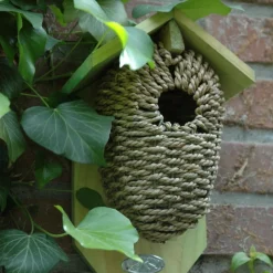 ESSCHERT DESIGN - Nichoir en jonc de mer, ø du trou 35mm. Pour oiseaux troglodyte.