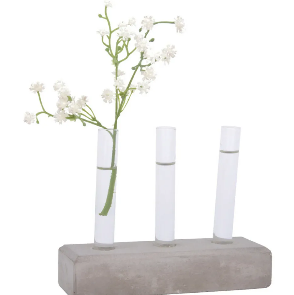 ESSCHERT DESIGN - Vases en tube à essai socle en béton