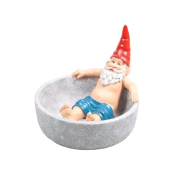 FARMWOOD ANIMALS - Nain de jardin dans bain d'oiseau en résine