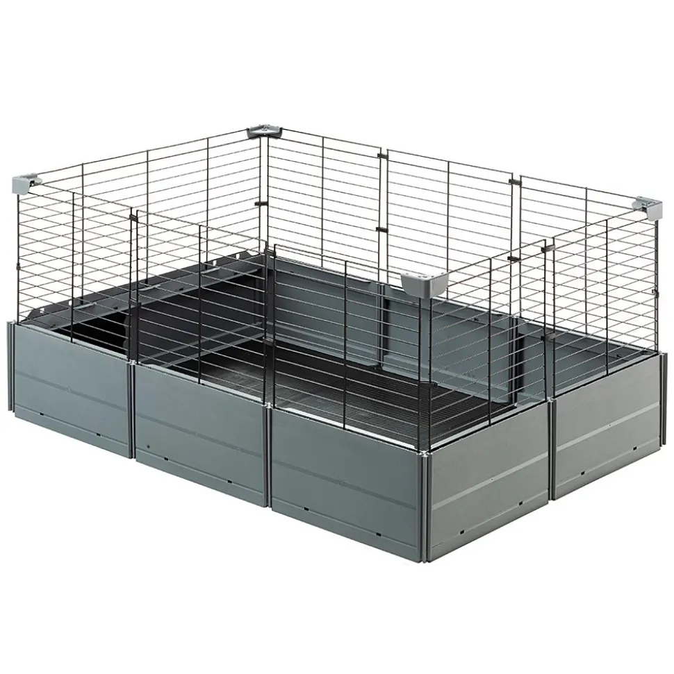 FERPLAST - Cage modulable ouverte pour cochons d'inde multipla open, en grillage métallique et plastique recyclé